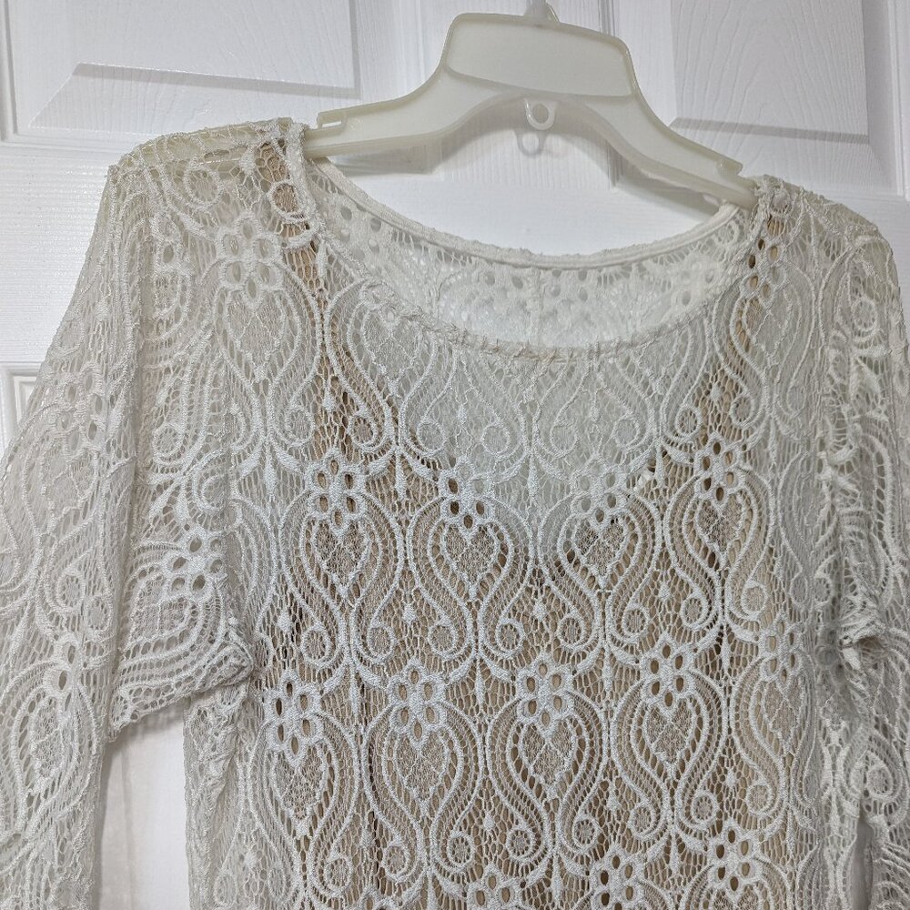 2 piece  pullover lace dress with slip lining